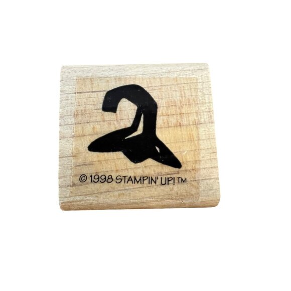 Stampin Up! 1998 Vintage Wood Mounted Rubber Stamp Witches Hat - Picture 1 of 4